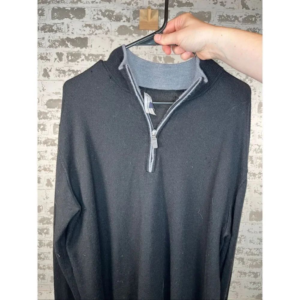 Hart Schaffner Marx | mens merino wool Henley zip as is